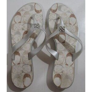 Coach Women's Flip Flops Signature Logo Size 9B EUC